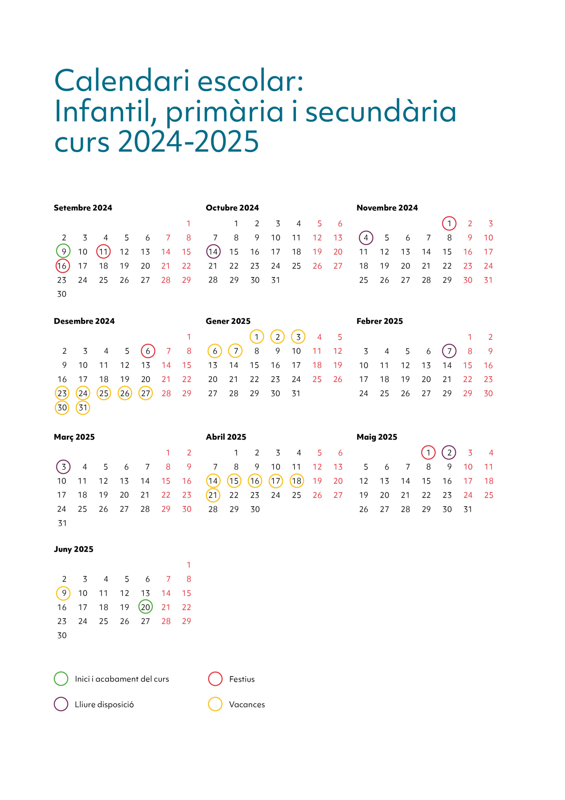 Calendari - Escolar